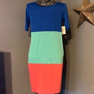 Lularoe Julia sheath multi dress. Large. NWT.